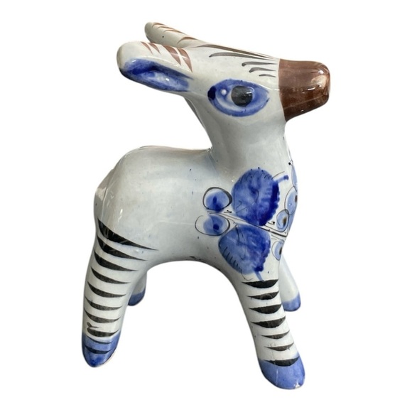 Tonala Mexican Pottery Folk Art Hand Painted Miniature Donkey Figurine 5.5”T - Picture 4 of 11